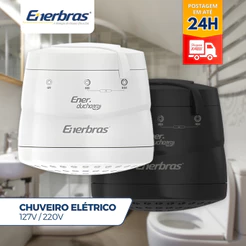 Chuveiro Eletrico 127v 220v Ducha Branco Preto Eletrico Enerducha Up 3 Temperaturas Enerbras 5500w