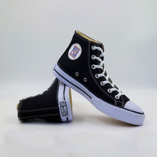 Tênis Feminino E Masculino Preto Cano Alto Rock Star Tradicional Tecido Premium Confortável em Oferta na Shopee