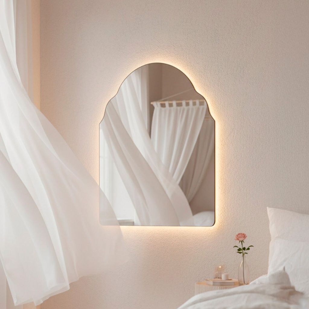 Espelho de Led Orgânico de Parede Espelho com Led 55x75 para Sala Quarto Banheiro Marrocos em Oferta na Shopee