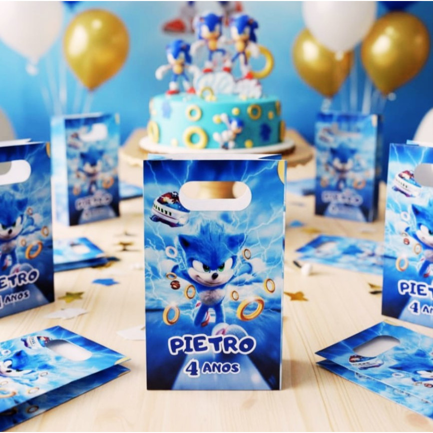 Lembrancinhas Sacolinhas Personalizadas - Tema SONIC em Oferta na Shopee