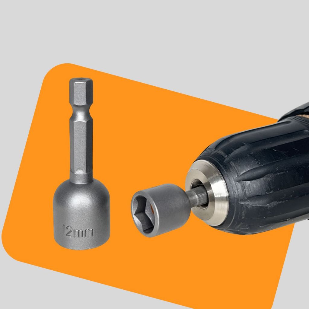 SOQUETE CANHAO MAGNETICO JOGO COM 2 PECAS de 12 MM Pito para Parafusadeira