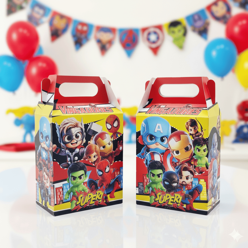 Caixinha Maleta Maletinha  Os Vingadores Cute/ Lembrancinha Festa Aniversário e Decoração