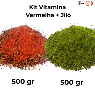 Kit Vitamina Farinhada Jiló + Vermelha para Pássaros Canários - 500Gr Vita Jiló + 500Gr Vita Vermelha  Flamingos = 1Kg em Oferta na Shopee
