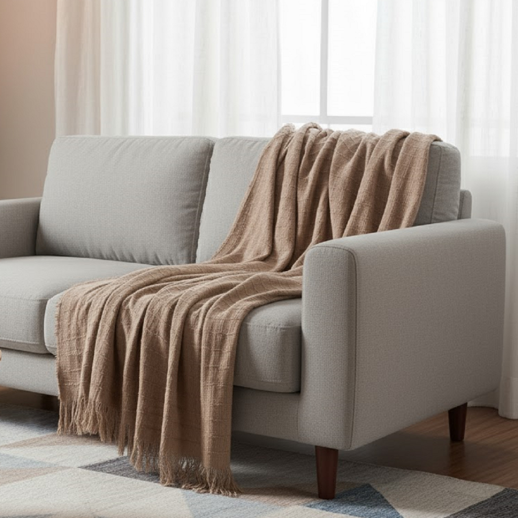 Manta Decorativa 100% Algodão Super Macia Grande Protetor Para Sofá Cama em Oferta na Shopee