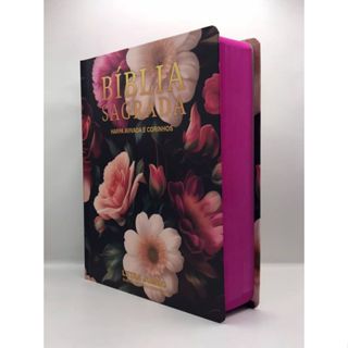Bíblia Sagrada Letra Jumbo Full Color Com Harpa e Corinhos Floral preta em Oferta na Shopee