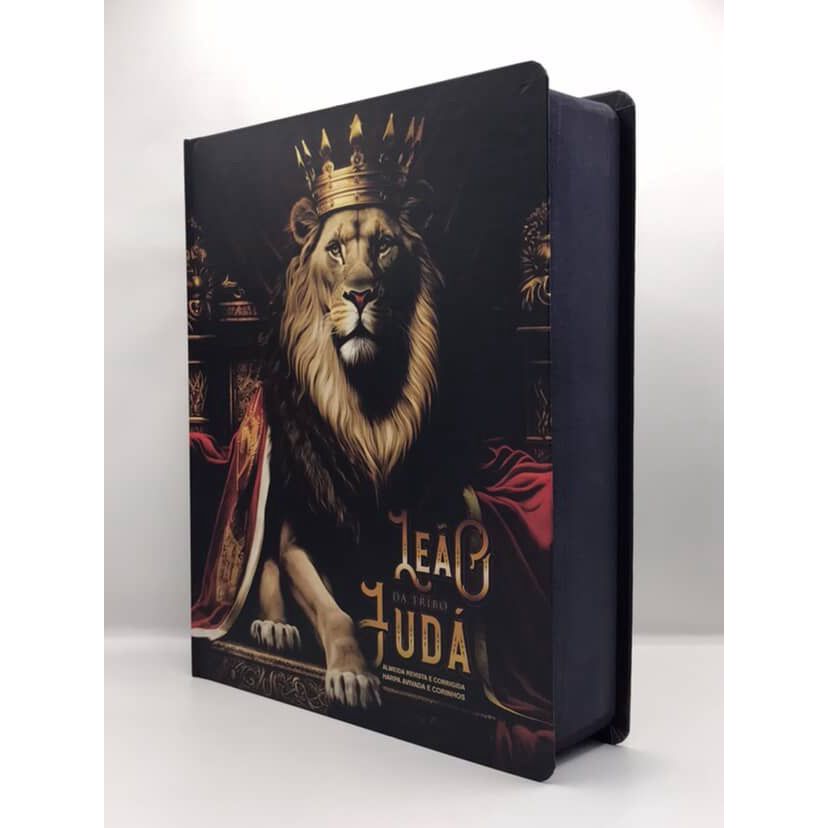 Bíblia Sagrada Letra Jumbo Full Color Com Harpa e Corinhos Leão de judá em Oferta na Shopee
