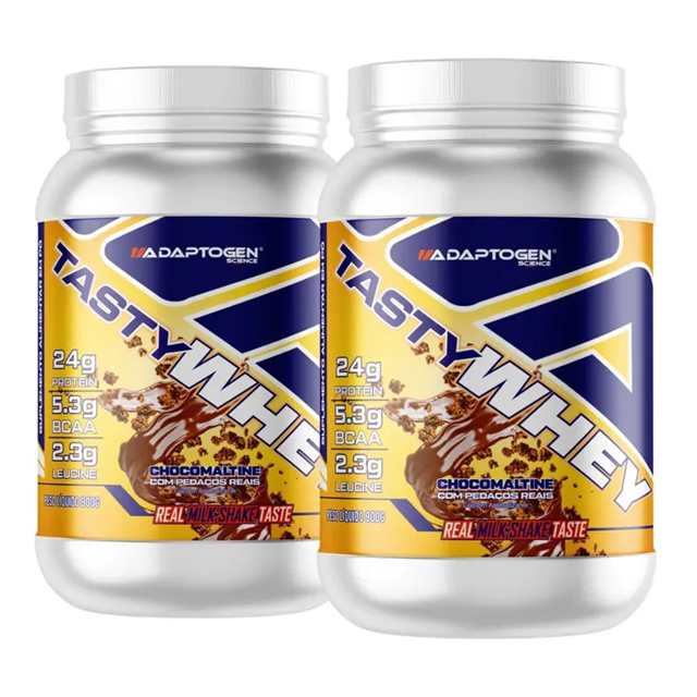 Kit 2 Tasty Whey Adaptogen 900g em Oferta na Shopee