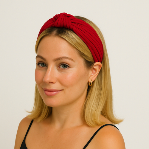 Tiara Faixa de cabelo elegante borda larga com nó canelado