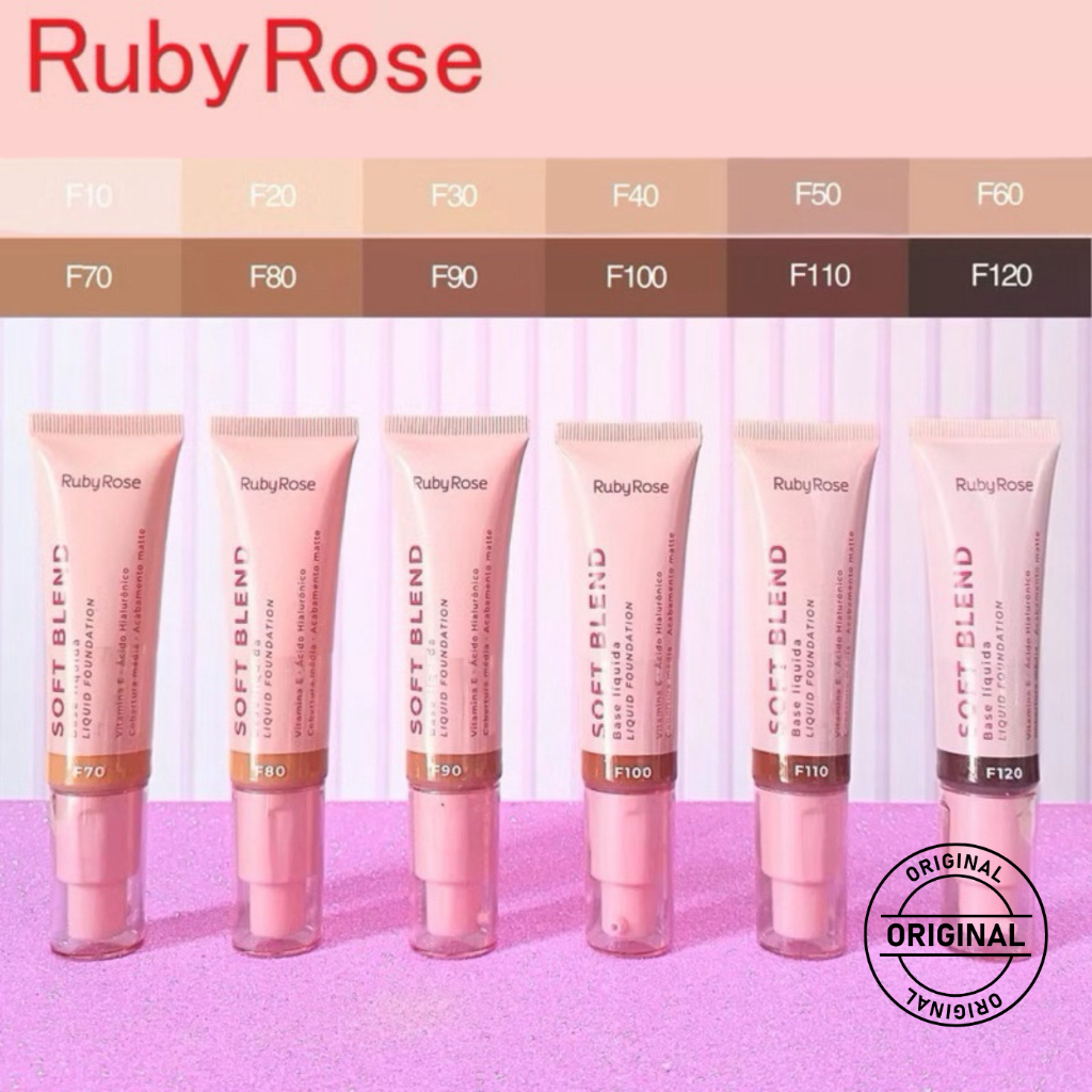 Base Líquida Soft Blend - Ruby Rose - HB M301 - 12 cores - Acabamento Matte - Ácido Hialurônico em Oferta na Shopee