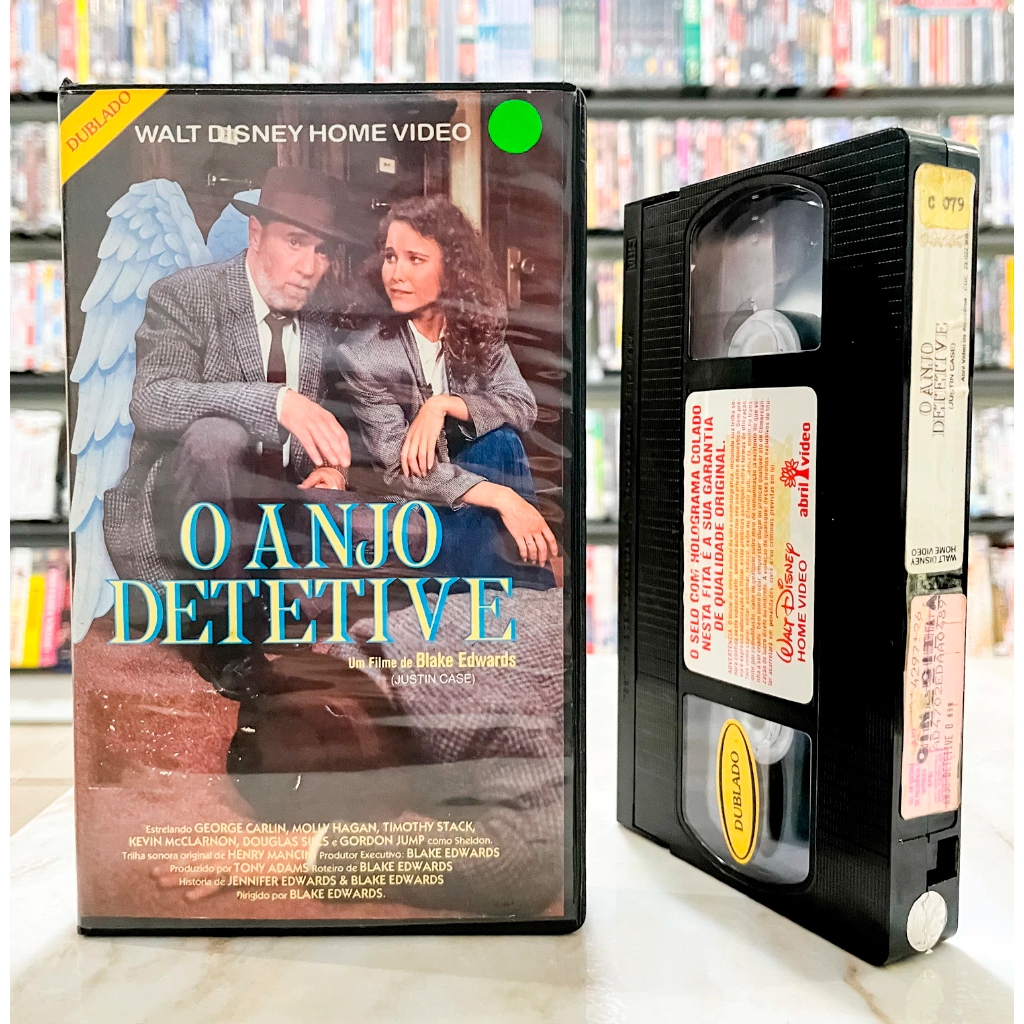 VHS O Anjo Detetive - DUBLADO - George Carlin Blake Edwards - Original - Fita de Vídeo Filme - Walt Disney Abril Vídeo