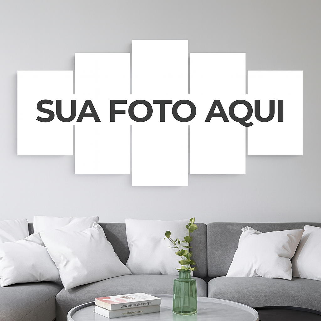 Quadro Decorativo Personalizado Com Foto 120x60 Mosaico 5 Peças em Oferta na Shopee