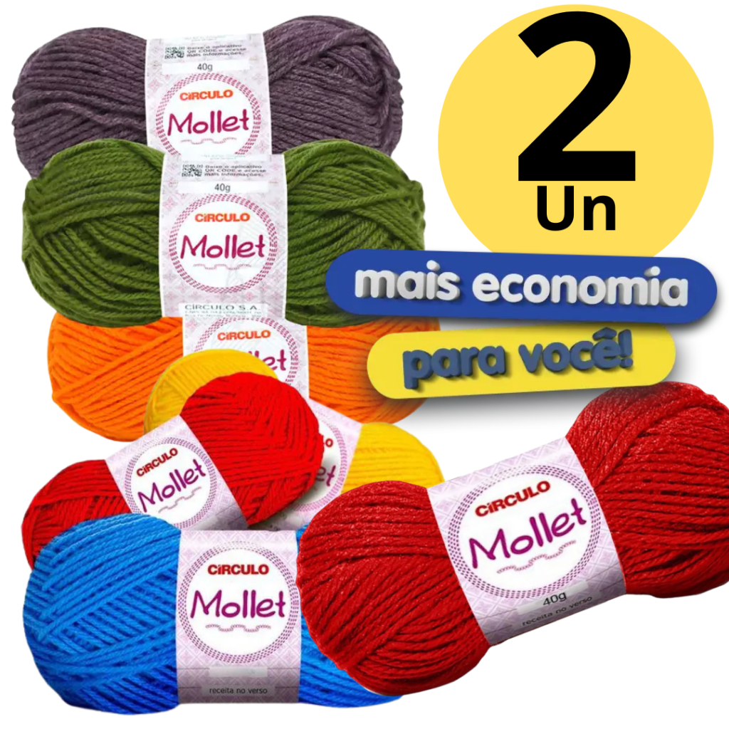 Fio Lã Mollet 40g Circulo em Oferta na Shopee