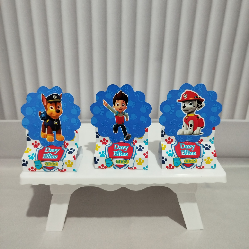 PORTA BIS DUPLO, PERSONALIZADO, TEMA PATRULHA CANINA (PEGUE E M0NTE) LEMBRANCINHA/DECORAÇÃO/ANIVERSÁRIO/FESTA INFANTIL