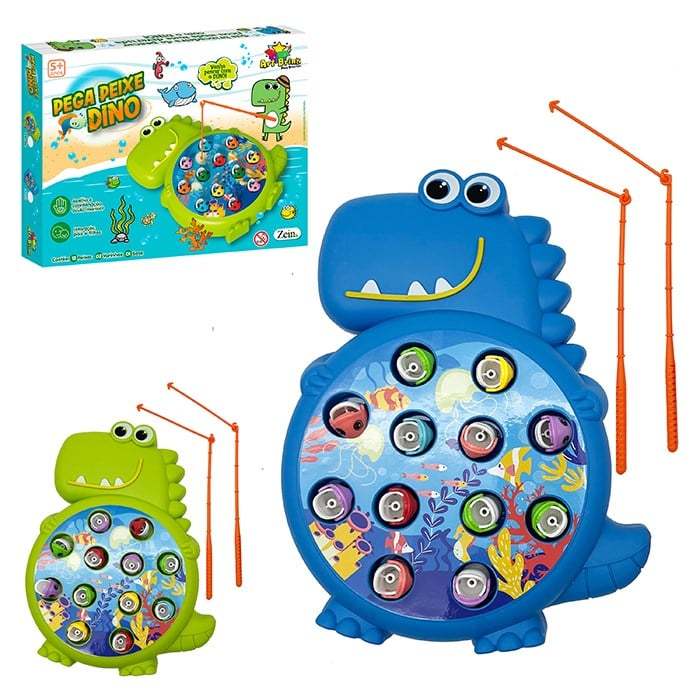 Jogo Pesca Pega Peixe Dino Interativo 22cm - Art Brink