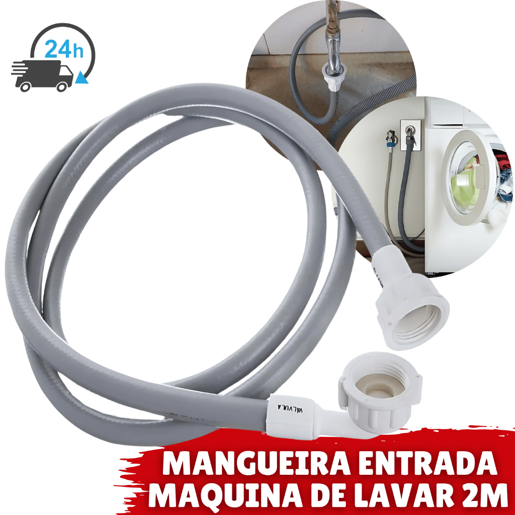 Mangueira Entrada Agua Máquina De Lavar, Lavadora Brastemp, Eletrolux, Consul, LG Mangueira Grande