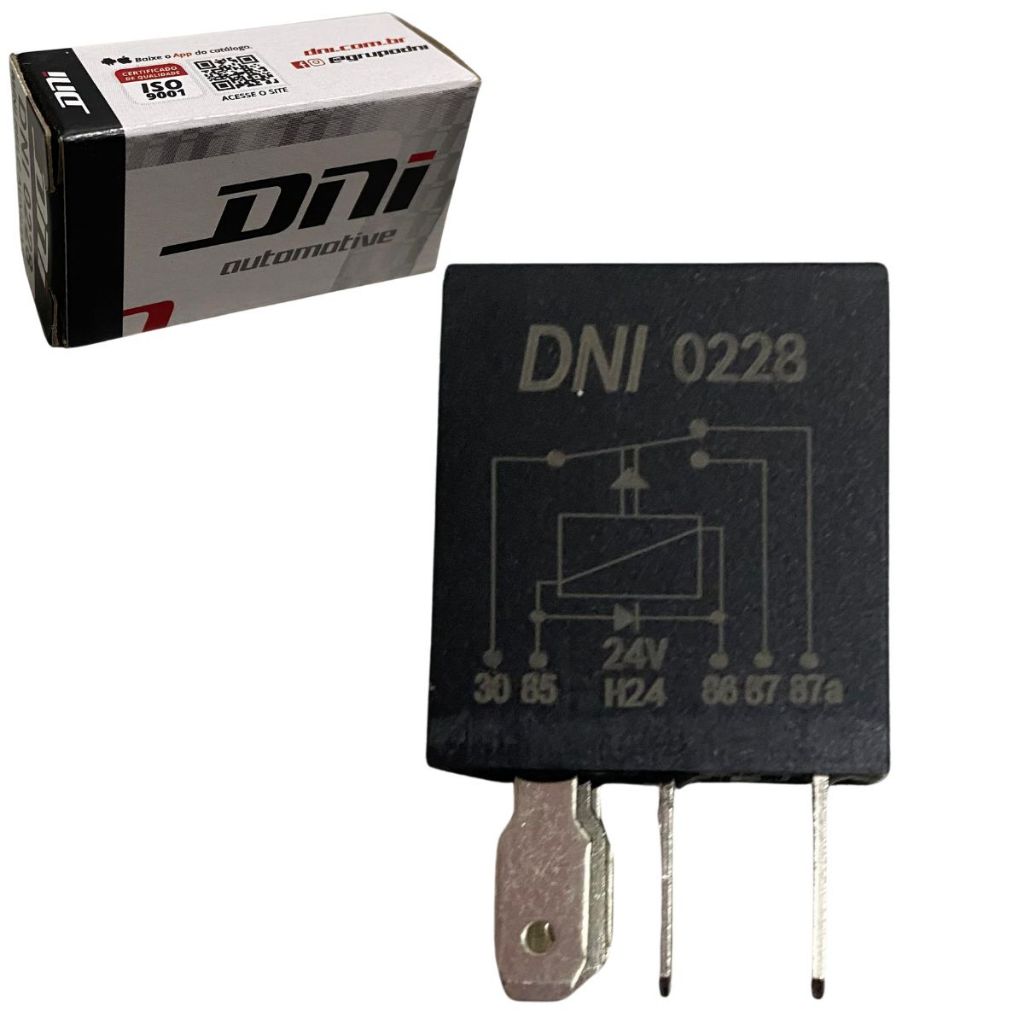 Míni Relé Auxiliar Reversor Com Diodo 5 Terminais 20/10a 24v Mercedes Benz Original DNI0228
