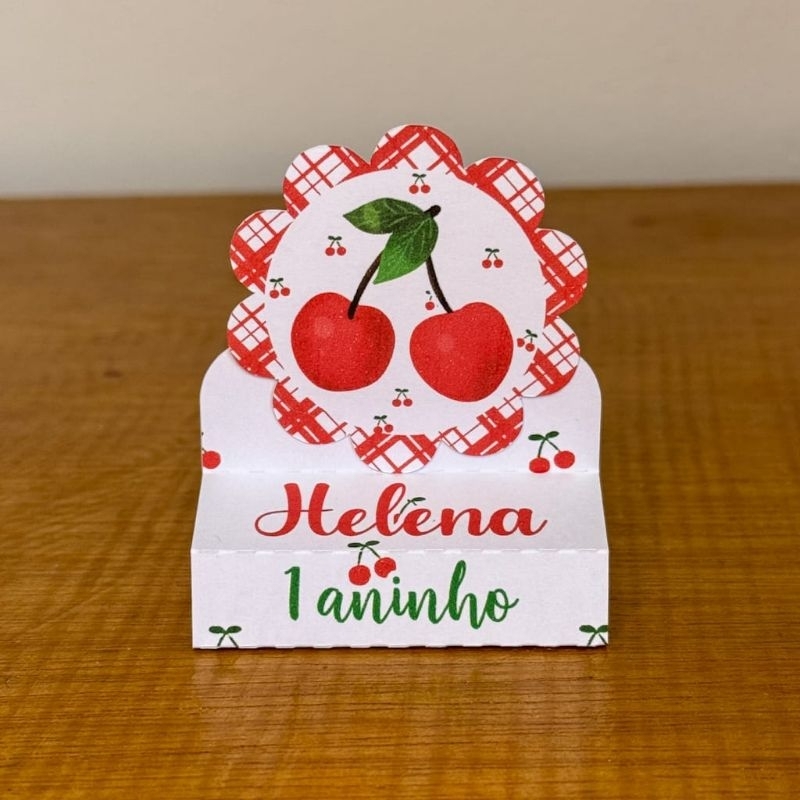 Porta Bis duplo CEREJINHA MENINA Pegue Monte Aniversário Mesversário Caixinhas Personalizadas Lembrancinhas