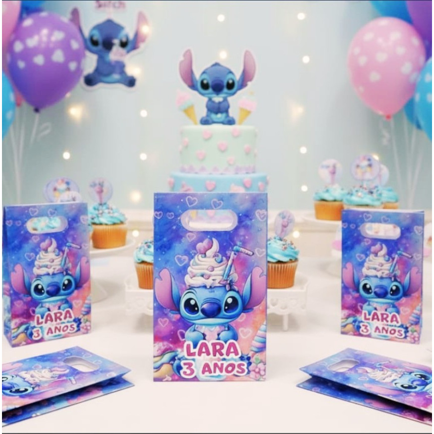Lembrancinhas Sacolinhas Personalizadas — Tema Stitch