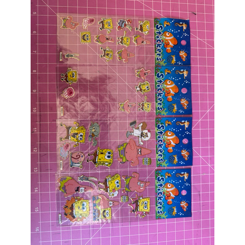 lote cartela adesivo antigo bob esponja