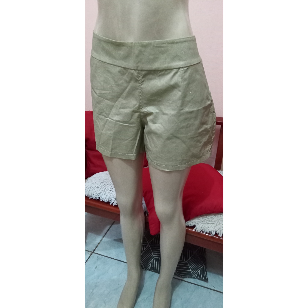 Short Feminino Verão Linho Fuxico Nina Rosa Alfaiataria - Soltinho Veste P  Ao G