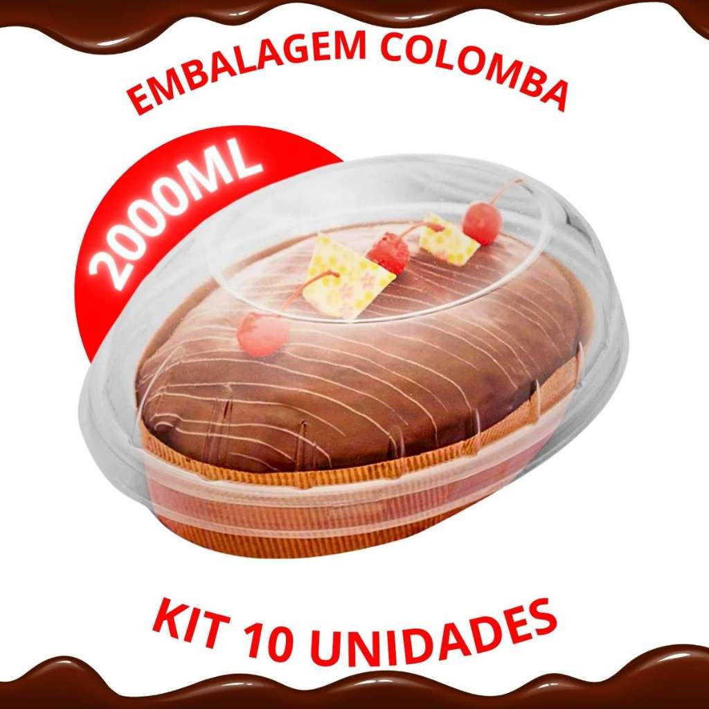 Embalagem Colomba G34 Pote Descartavel Grande C/Tampa 2000ml Pascal 10 Unidades