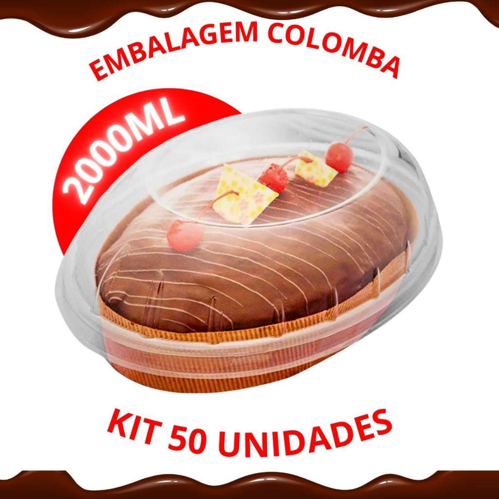Embalagem Colomba G34 Pote Descartavel Grande C/Tampa 2000ml Pascal 50 Unidades
