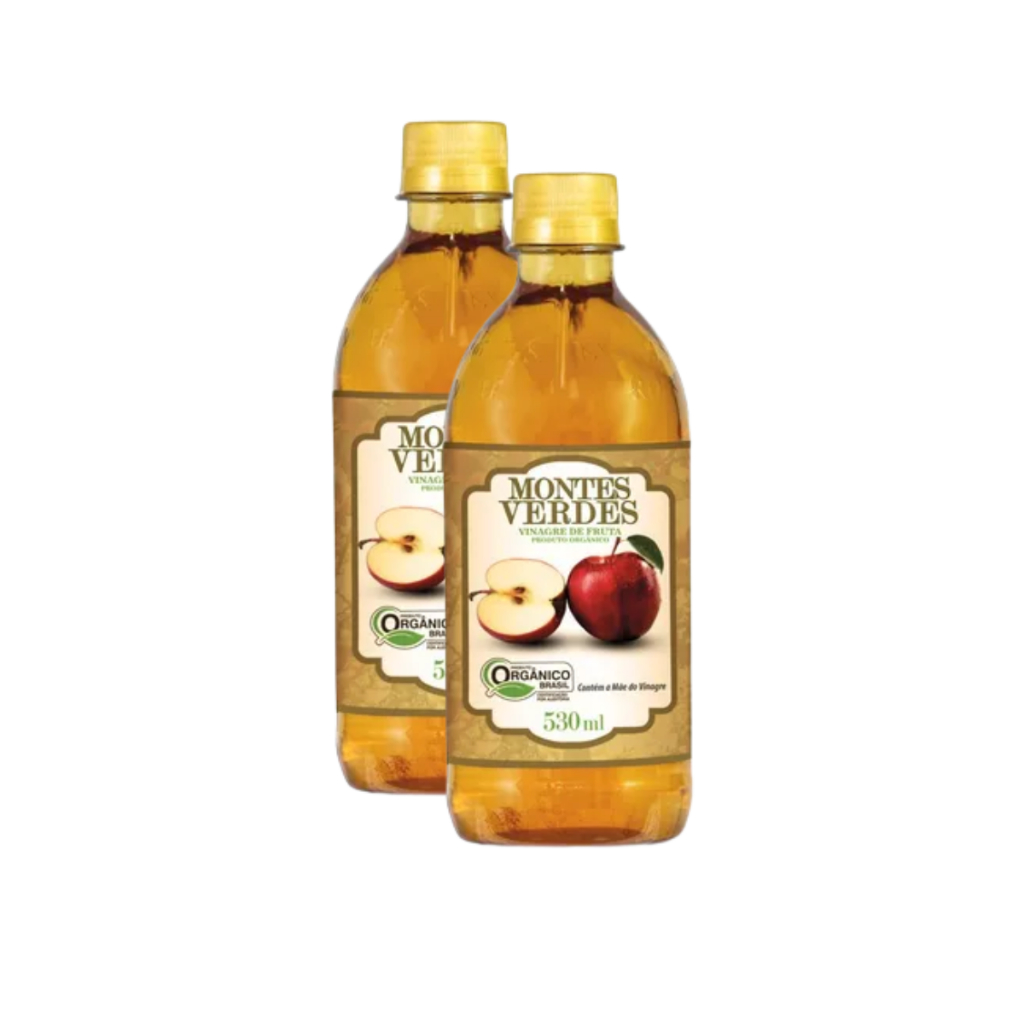 KIT 2X Vinagre de Maca 100% Orgânico 530ml Puro Vegano Montes Verdes 5% Acidez Ajuda Emagrecer Saúde em Oferta na Shopee