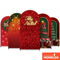 Painel Romano Natal 2x1m Decoração Festa Natalina Capa Painel Sublimado Em Tecido Com Elástico