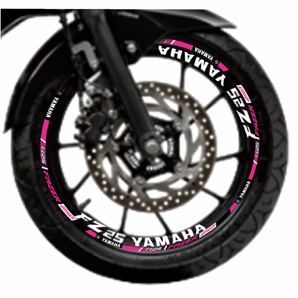 Adesivo Friso + Interno Refletivo Roda Aro Yamaha Fz25 Fz 25 2020 2021 2022 2023 2024 2025 2025 25 Moto Rosa