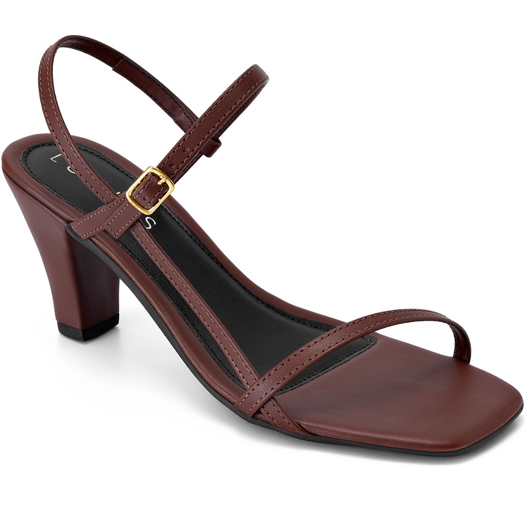 Sandália Feminina Lumiss Salto Fino Bico Quadrado Fivela Delicada Confortável em Oferta na Shopee