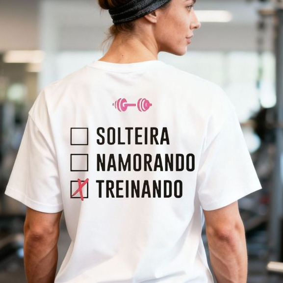 Camiseta Camisa Feminina 100% Algodão Gym Treino Academia Musculação Fitness Oversized casual basica