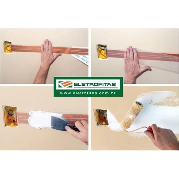 Kit 5 Metros Eletrofita 10a Fita Elétrica 2 Pistas Adesiva + 8 conector