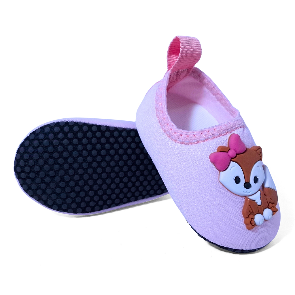 Sapatilha Bebê  Calce Fácil Neoprene Raposa com Emborrachado Recém Nascido Menina Antiderrapante em Oferta na Shopee