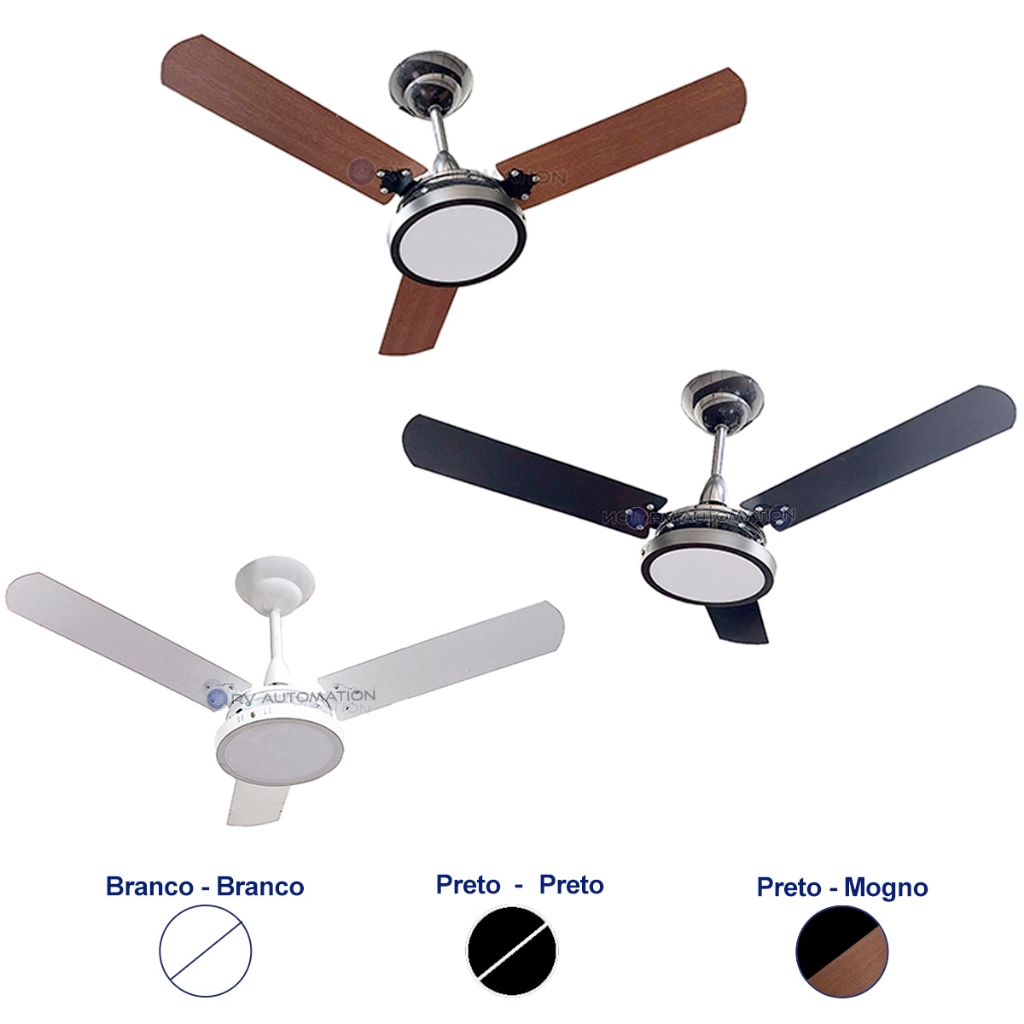 Ventilador De Teto Com Luminária Led Com 3 Pás 127v ou 220v Econômico Moderno