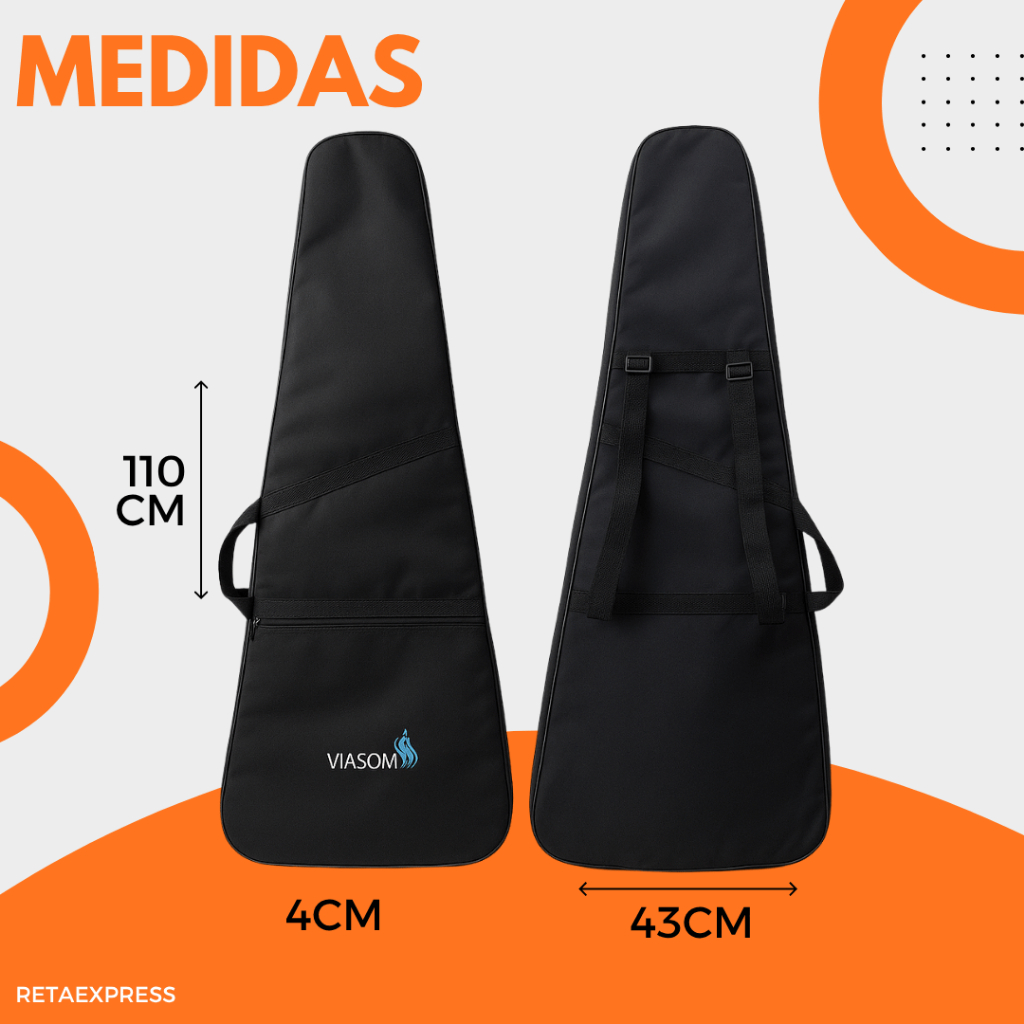 Capa bag para guitarra ou violão com bolso para acessorios e alça dupla case impermeavel