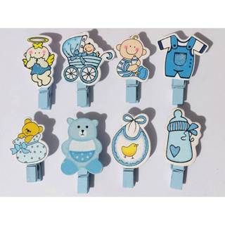 Mini Pregador Decorado Infantil Menino MDF, Chá de Bebe, Pregador, Pacote Com 6 Unidade em Oferta na Shopee