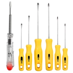 Jogo De Chave Fenda E Philips 6 Peças + Chave Teste De Voltagem Elétrico Oz
