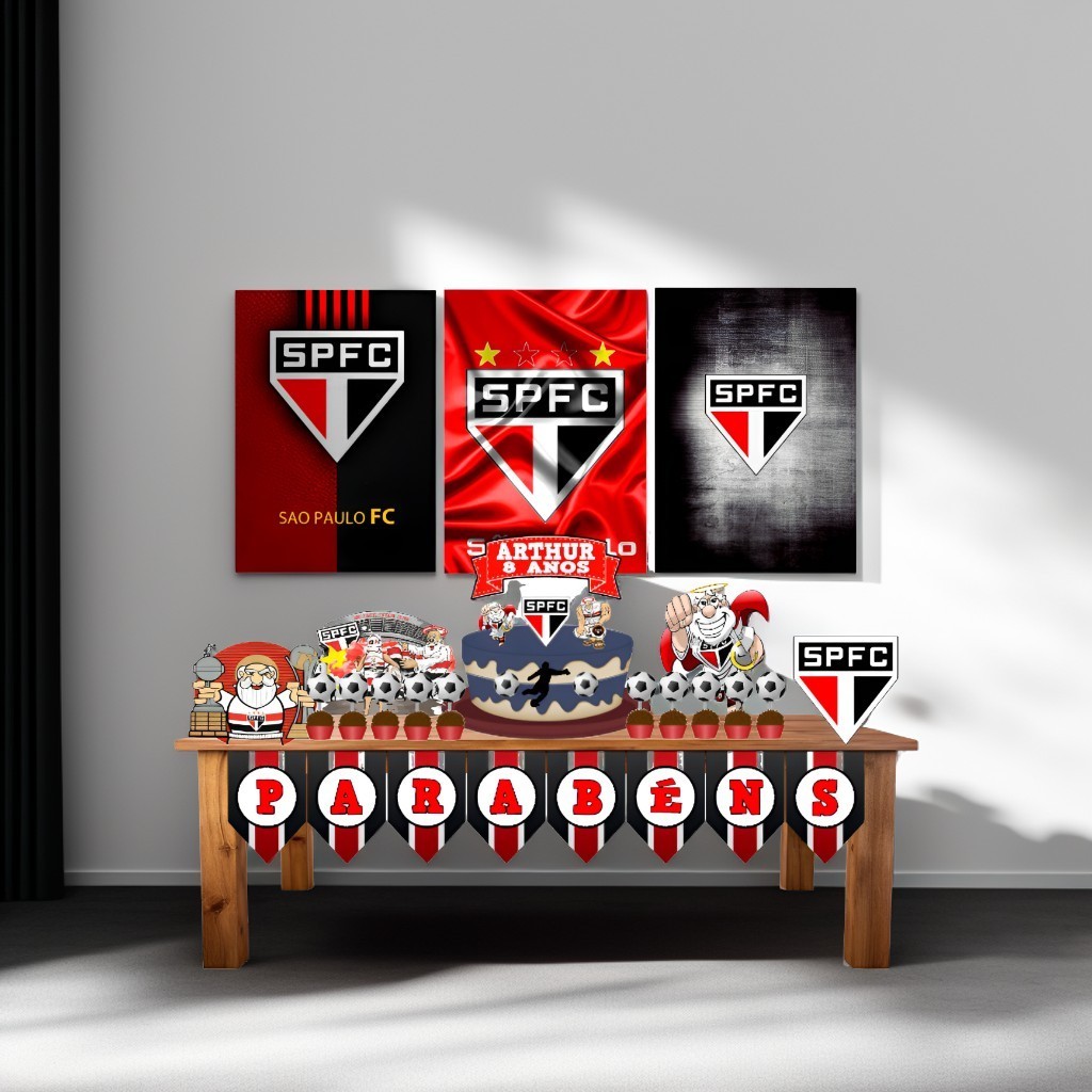 Kit Decoração Festa em Casa Tema São Paulo em Oferta na Shopee