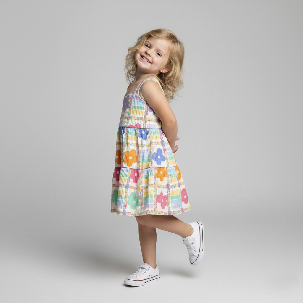 Vestido Infantil Menina Verão Algodão Fresquinho Alcinha Dupla Sortido Confortável 1 e 2 anos vestidinho infantil