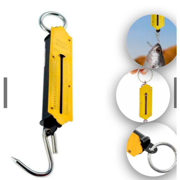 Balança Peixeira Romana de Mão em Ferro e Alumínio com Gancho Reforçado Pesa Até 12kg - 26lbs