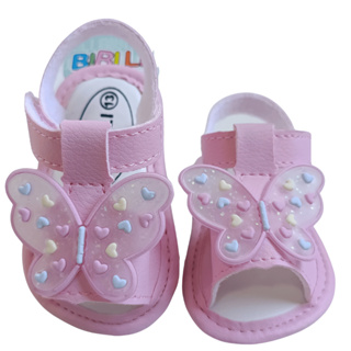 Sandália bebe feminina rosa borboleta infantil RN recém nascido confortável em Oferta na Shopee