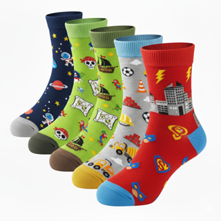 Meias Infantis Cano Médio Infantil Estampada Menino ou Menina 0 até 12 Anos Resistente Escolar 3, 6, 9 ou 12 Pares em Oferta na Shopee