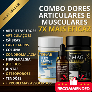 Kit Dores Articulares E Musculares 1230mg - Fórmula Completa 7 Magnésios + Colágeno Tipo 2 + D3K2 em Oferta na Shopee