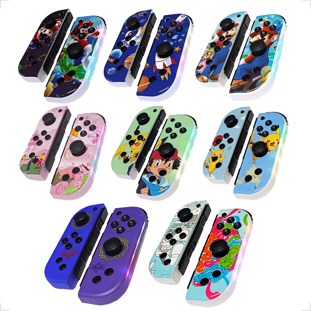 Controle Par Joy Pad Joy-con(L/R)  Game Pad Com Led RGB Personalizado Nintendo Switch Lite e OLED