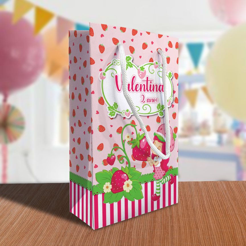Sacolinhas Personalizadas Kit Festa Moranguinho (12x20x5,5cm LxAxP) Lembrancinha em Oferta na Shopee