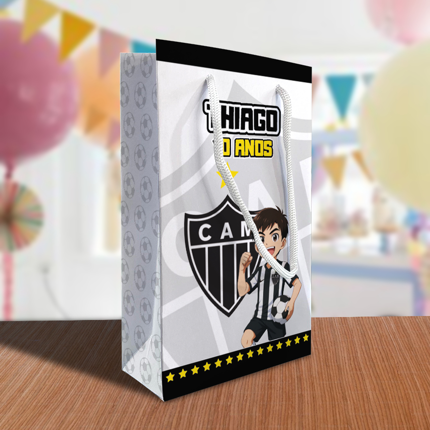 Sacolinha Atlético Mineiro Personalizada Kit Festa Menino Lembrancinha Futebol Sacola