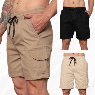 Shorts Bermuda Cargo com Bolso Lateral Masculino Sarja Casual Streetwear Estilo Mauricinho em Oferta na Shopee