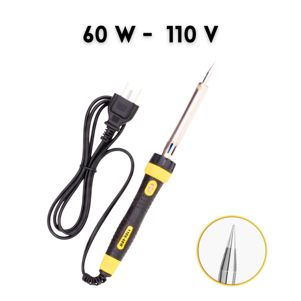 Ferro de Solda 60W 110V Profissional Precisão em Junções Aço Inox Soldador Elétrico