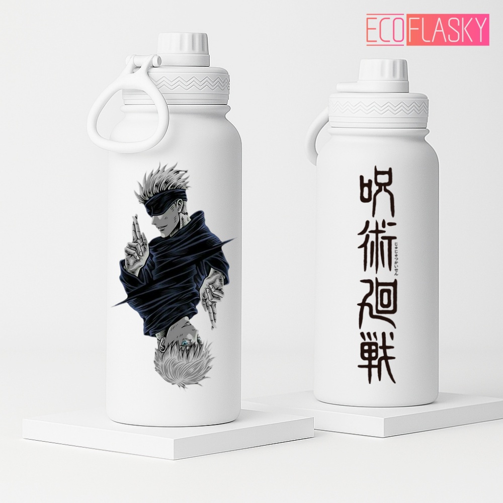 Garrafa Térmica Fresh Esportiva 600ml Jujutsu Kaisen Inox Alça Portátil Estampada Anime Satoru Gojo em Oferta na Shopee