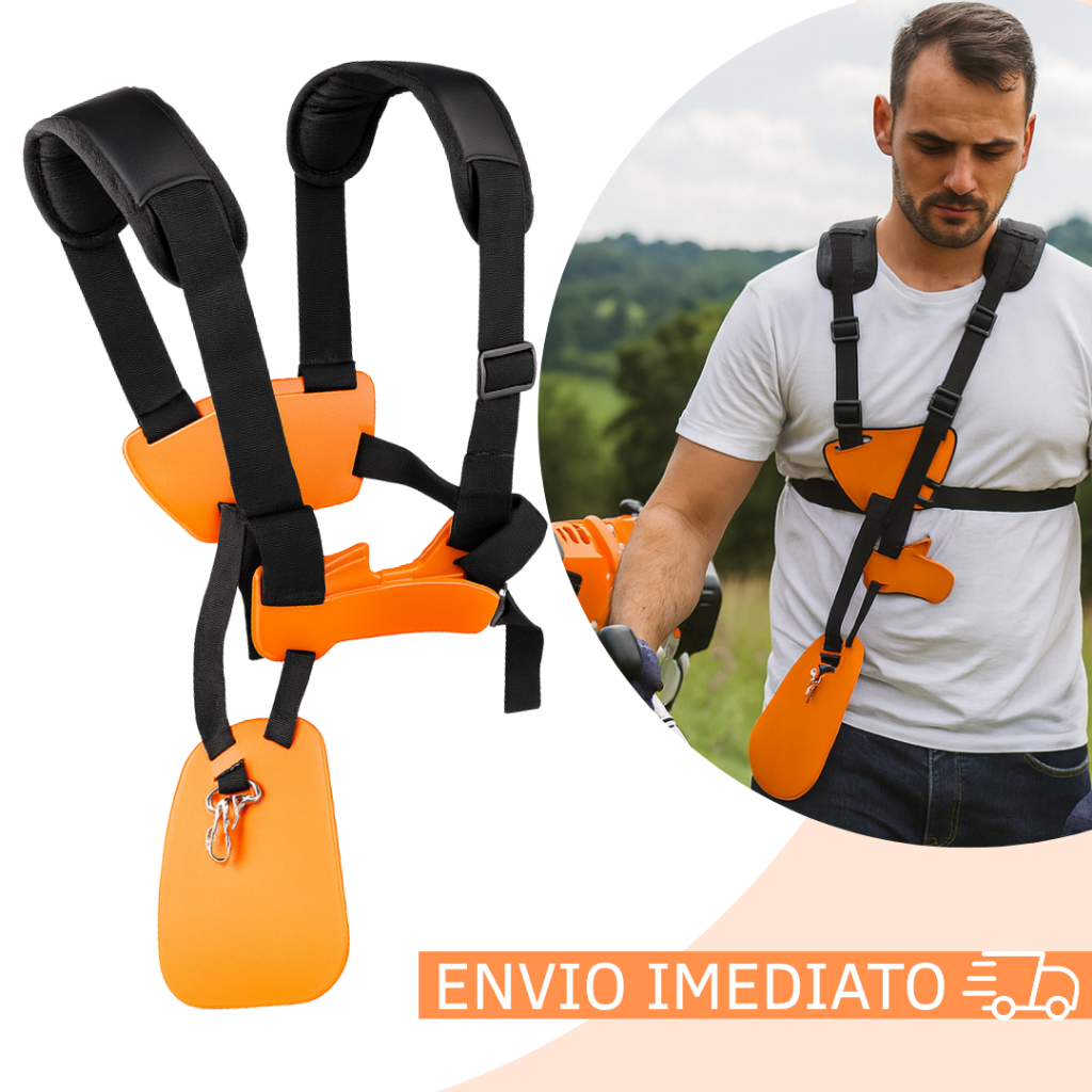 Colete Cinto Duplo Para Roçadeira Stihl Husqvarna Confortável Ajustável Laranja